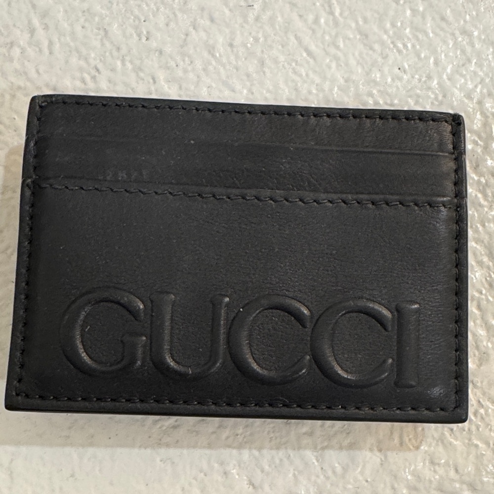 Gucci Embossed Black Card Holder
